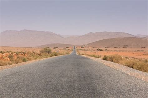 Straight Road through the Desert in Morocco, Africa Stock Image - Image of cloud, empty: 44686327