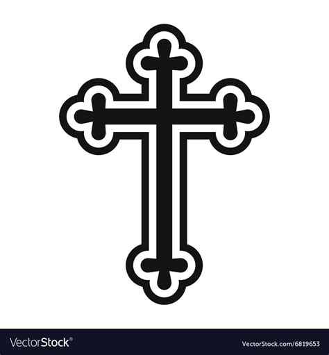 Christian cross simple icon Royalty Free Vector Image