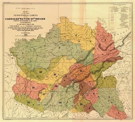 Cherokee Nation 1884-1 (Cession Boundaries) – Kroll Antique Maps