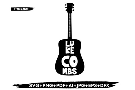 Luke Combs Guitar SVG By stockvectorsvg | TheHungryJPEG