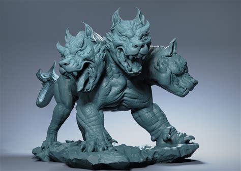 Cerberus statue of lion with claws 3D model 3D printable | CGTrader