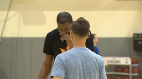 Kevin Durant works on his shot following practice – NBC Sports Bay Area ...