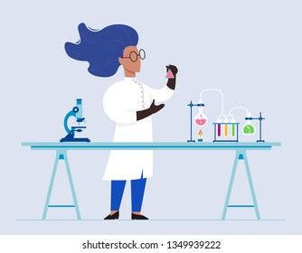 Scientist Conducts Experiments Laboratory Laboratory Analysis Stock Vector (Royalty Free ...