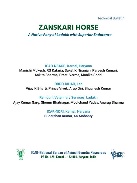 (PDF) ZANSKARI HORSE: A Native Pony of Ladakh with Superior Endurance