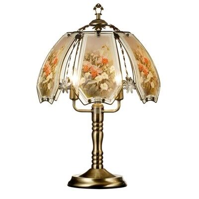 ORE International 23.5-in Gold Touch Table Lamp with Glass Shade at Lowes.com