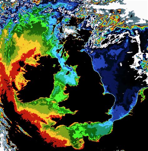 Sea Temperatures Around British Isles Photograph by Nrsc Ltd/science Photo Library - Fine Art ...