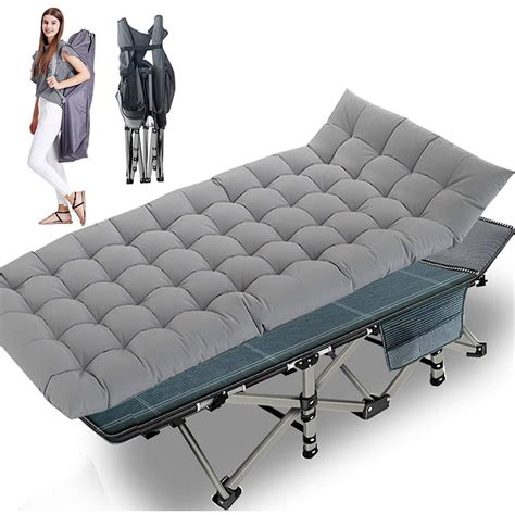 Camping Cot Folding Camping Bed for Adults, Heavy Duty Collapsible Sleeping Bed, Travel Military ...