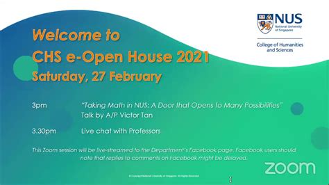 NUS College of Humanities & Sciences e-Open House 2021 ...