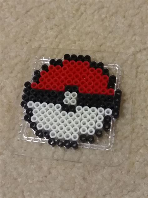 Small perler pokeball | Hama beads patterns, Perler beads designs ...