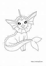 Pokemon Eevee Evolutions  Vaporeon Coloring Pages 2 Free sketch template