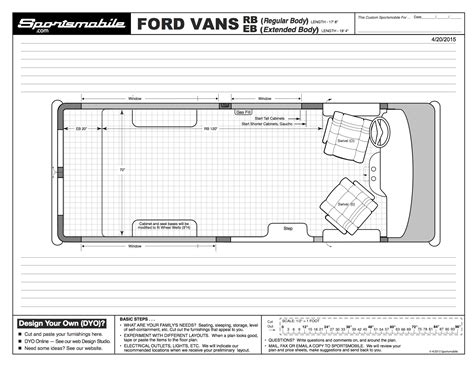 Dimensions for Popular Vans in Blueprint Style - The Build - Van life ...