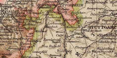 Germany Baden 1895 Andree Historic Map Reprint