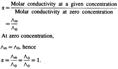 How is the degree of dissociation related to the molar conductance of ...