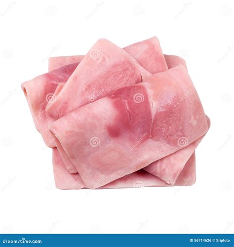 Slices of cooked ham stock photo. Image of closeup, cutout - 56714626