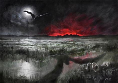 The Dead Marshes, my oil painting : r/lotr