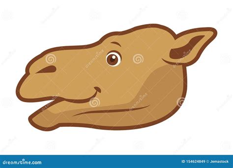 Camel Animal Head Cartoon Isolated Sideview Stock Vector - Illustration ...