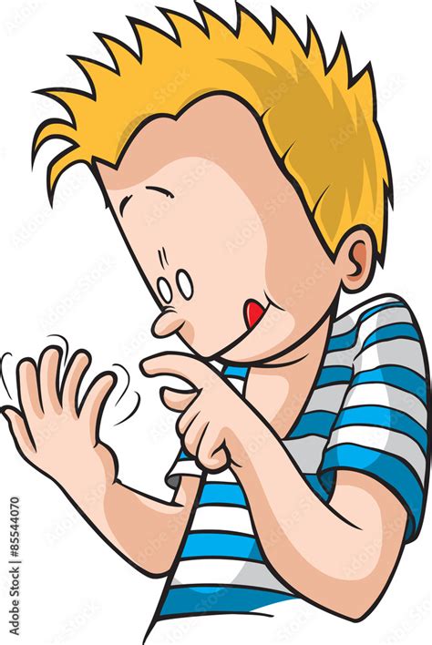 Counting Fingers Cartoon Boy counting his fingers. Stock Vector | Adobe Stock