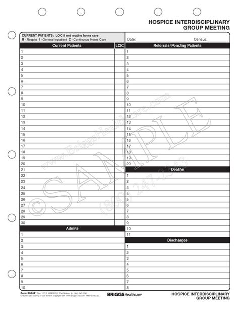 Hospice Interdisciplinary Team Meeting Form