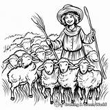 Shepherd And Sheep Coloring Pages  Free & Printable sketch template