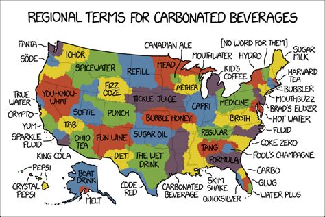 Carbonated Beverage Language Map | Carbonated drinks, Language map, Map