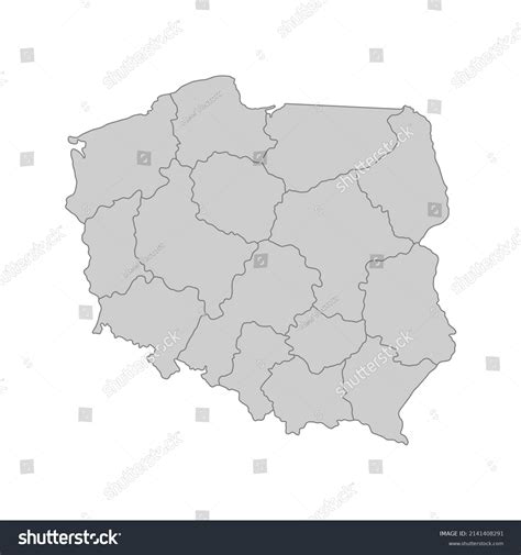 Outline Political Map Poland High Detailed Stock Vector (Royalty Free ...