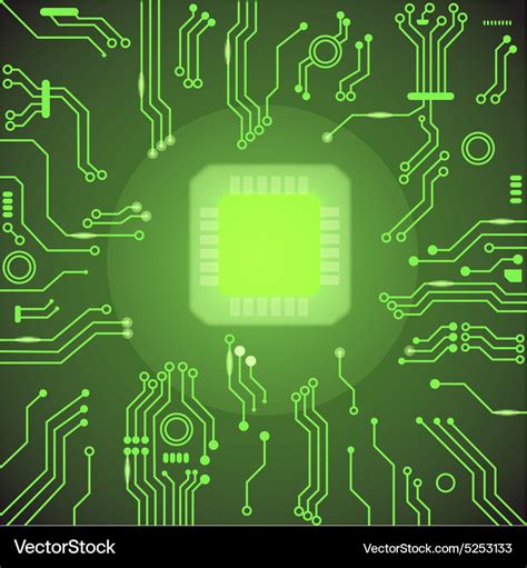 Circuit board green background Royalty Free Vector Image