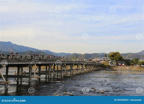 Arashiyama Bridge in Kyoto , Japan Editorial Image - Image of white ...