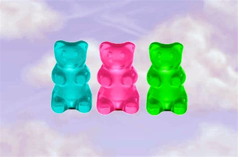 Pop Art GIF: Three Gummy Bears Sitting in the Sky