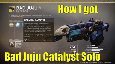 How I got the Bad Juju Catalyst Solo with No Raids | Fully Upgraded | Destiny 2 Season of ...