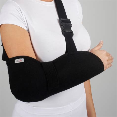 Buy ArmoLine Deluxe Arm Sling Breathable Fabric for Black Broken Arm Bandage for broken wrist ...