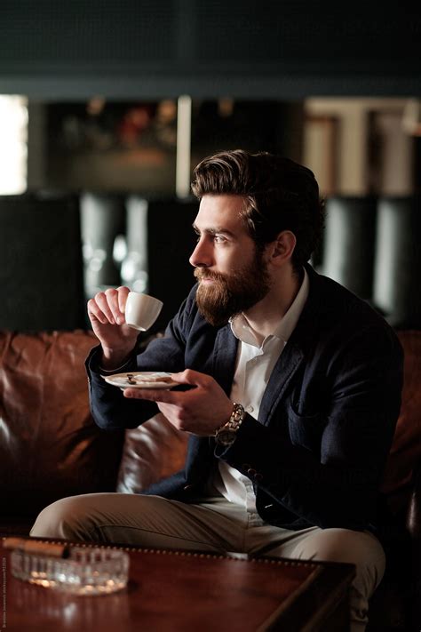 "Handsome Bearded Man Drinking Coffee" by Stocksy Contributor "B ...