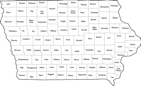 Printable Iowa County Map