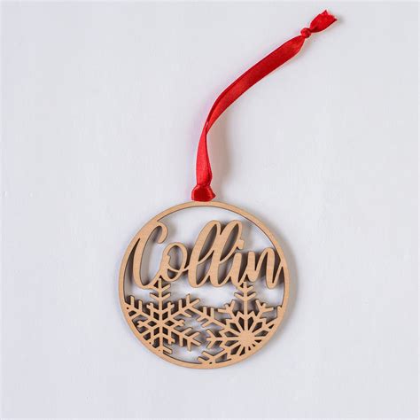 Personalized Wood Snowflake Ornament