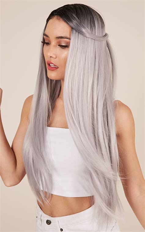 Ariana wig in dove grey | Showpo