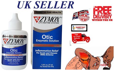 Zymox Otic Enzymatic Solution 1% HC Dogs/Cats Ear Drops Pet Treatment ...