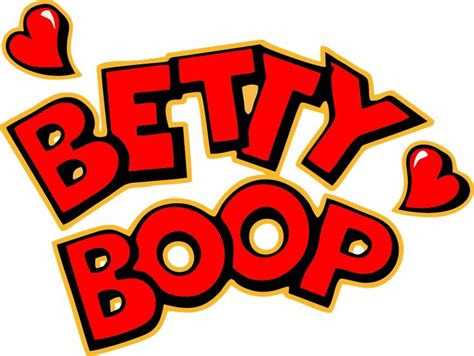 the word betty boop is surrounded by hearts