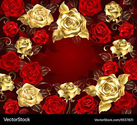 Red and gold roses Royalty Free Vector Image - VectorStock