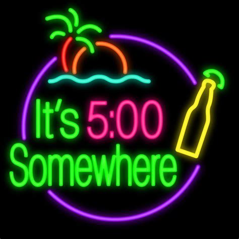 ItS 5 OClock Somewhere Beer Neon Sign-Neon Signs-Bar Neon Signs | Beer ...