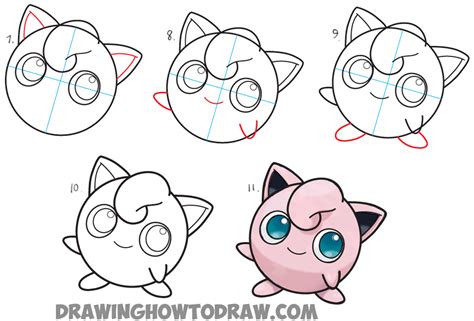 How to Draw Jigglypuff from Pokemon – Easy Step by Step Drawing Tutorial – How to Draw Step by ...