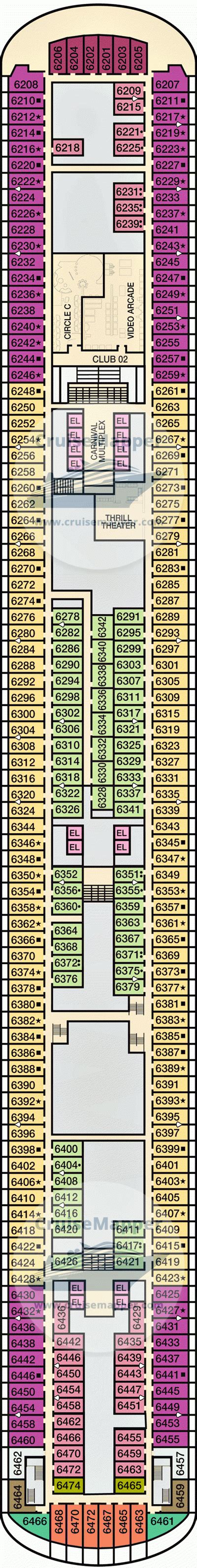 Carnival Panorama deck 6 plan | CruiseMapper