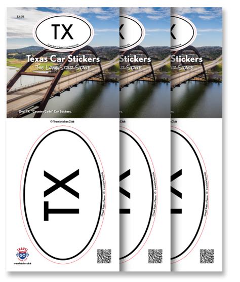 Texas State Sticker 3 Pack - Travel Sticker Club