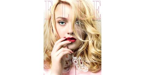 Dakota Fanning Wears Red Lipstick and Tousled Curls on the Cover of Elle UK February 2012 Issue ...