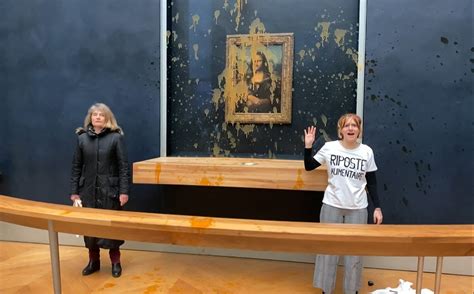 Activists vandalize 'Mona Lisa' with soup at Louvre Museum in Paris ...