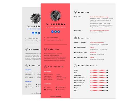 Free Interactive Resume Template with Clean Design