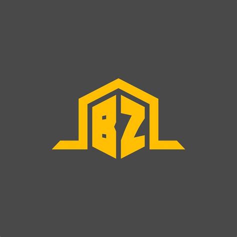 BZ monogram initial logo with hexagon style design 11647035 Vector Art ...