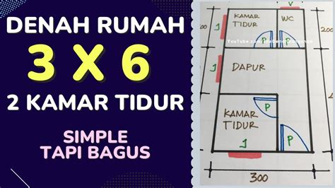 Desain Denah Rumah 3x6 2 Kamar Tidur 1 Lantai Yang Simple Tapi Bagus - YouTube