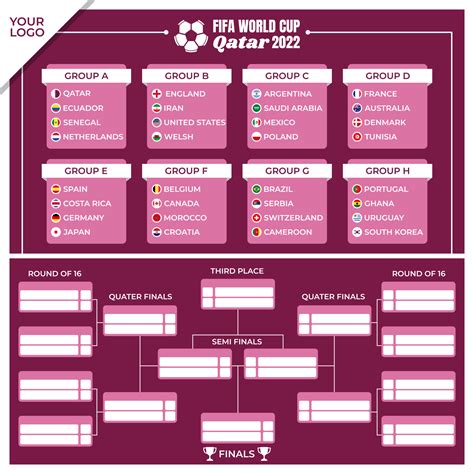 World Cup 2022 Schedule Wall Chart