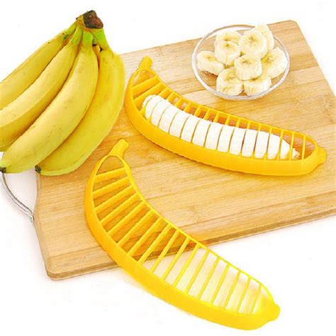 Quick Banana Slicing Tool Safe Banana Cutter 3pcs Banana Slicer Food Grade Plastic Sharp Blade ...