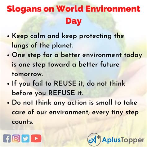 World Environment Day Slogans | Best, Unique and Catchy World Environment Day Slogans in English ...