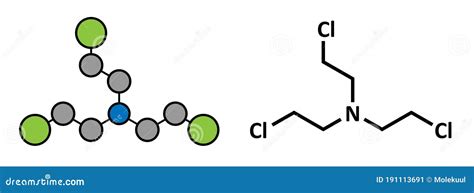 Nitrogen Mustard HN-3 Molecule. Used As Blister Agent (chemical Warfare ...